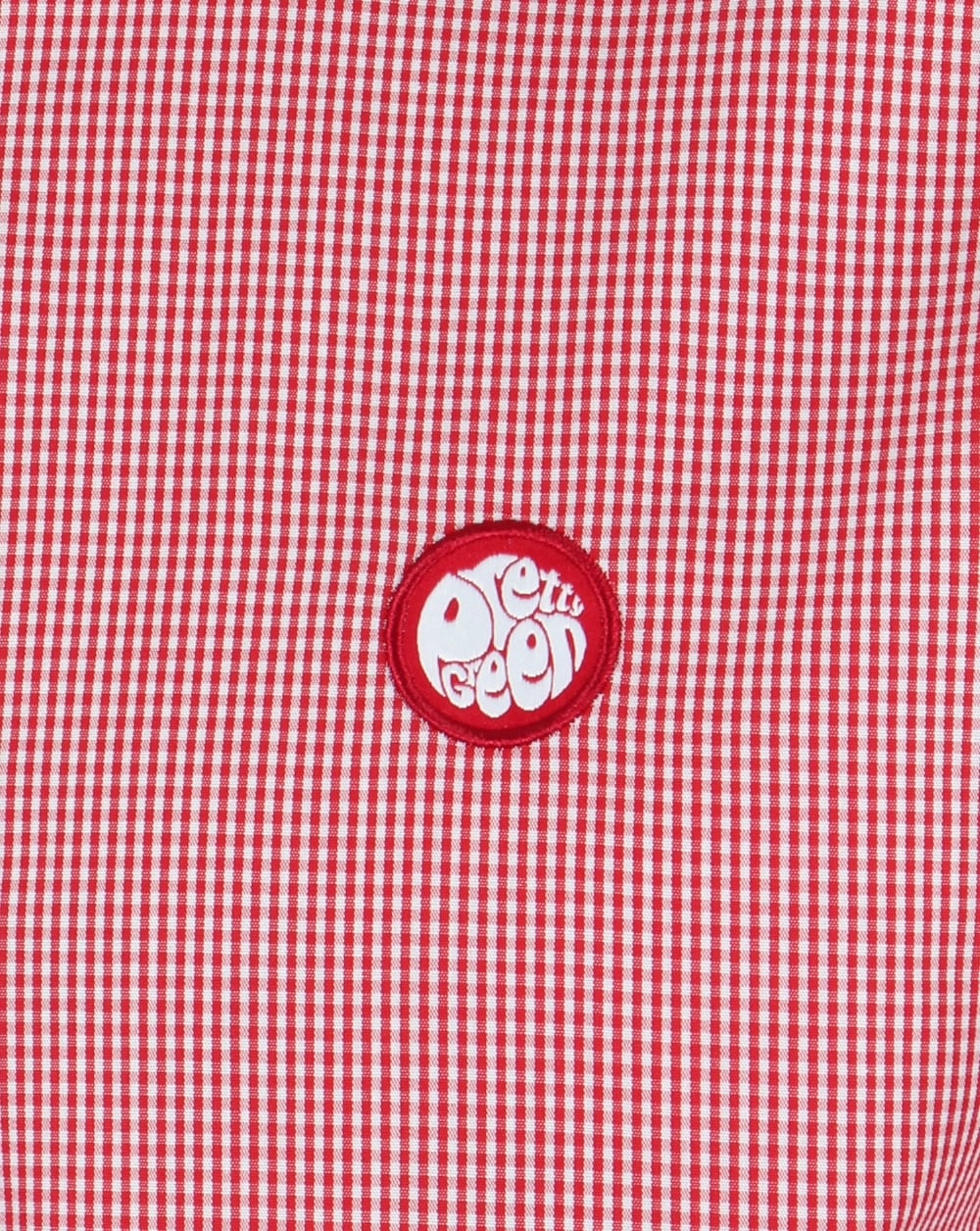 Pretty Green Glendale Short Sleeve Gingham Shirt Red