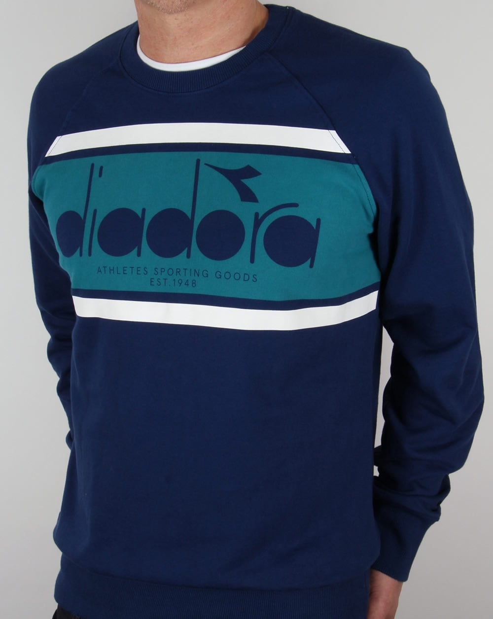 Diadora Logo Sweatshirt Estate Blue/Porcelain Green