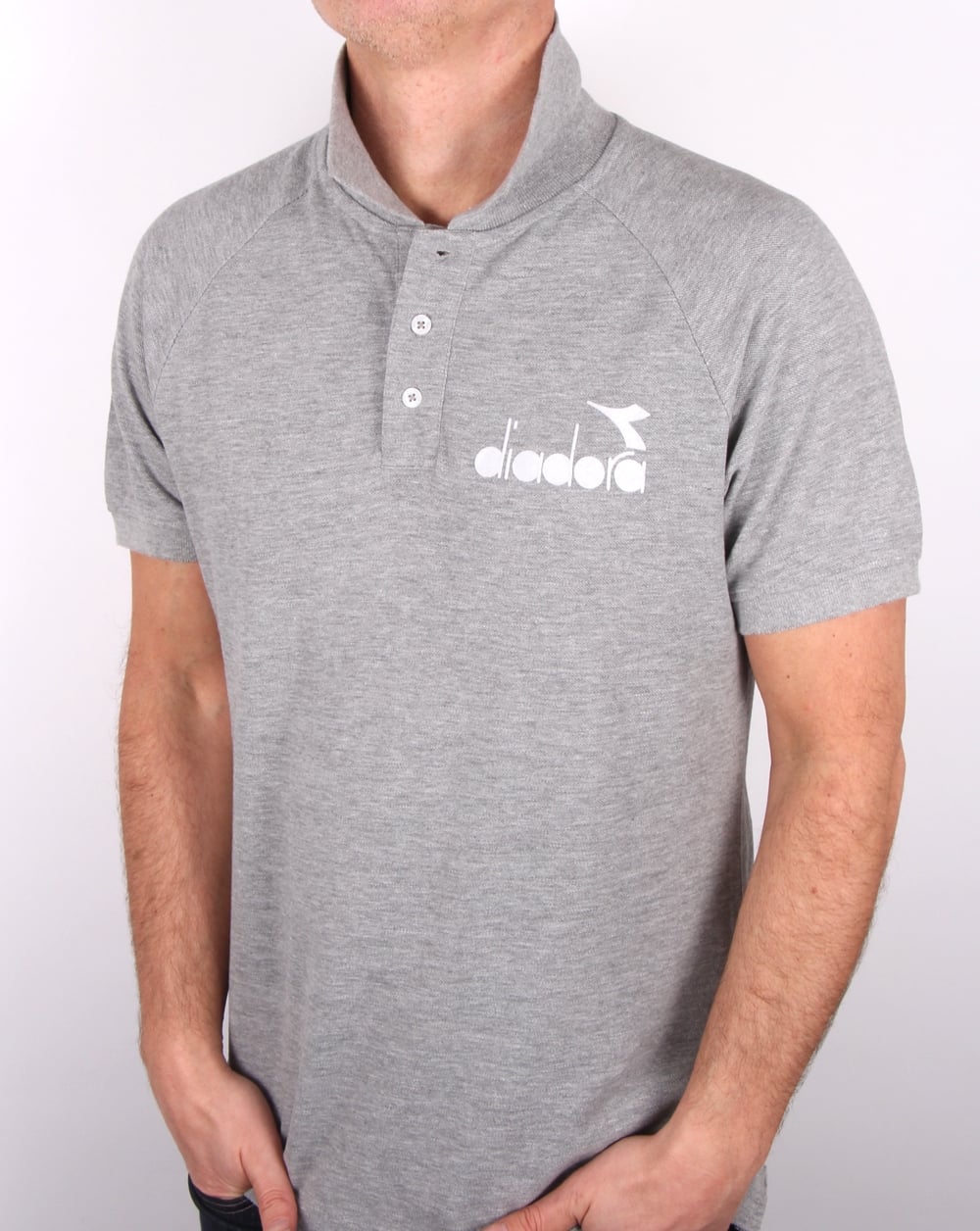 Diadora 80s Polo Shirt Grey Melange