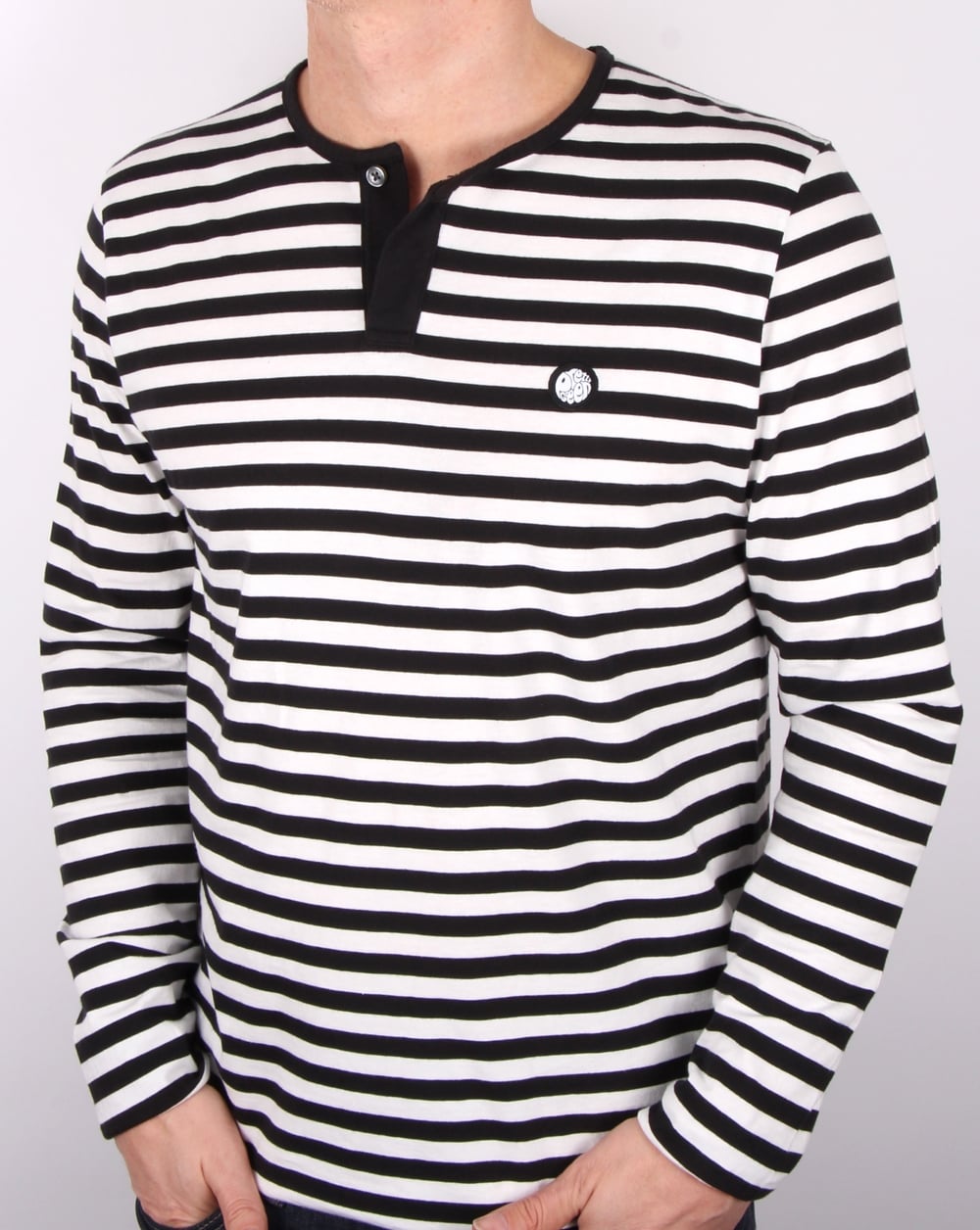 Pretty Green Redmond Grandad T Shirt Black