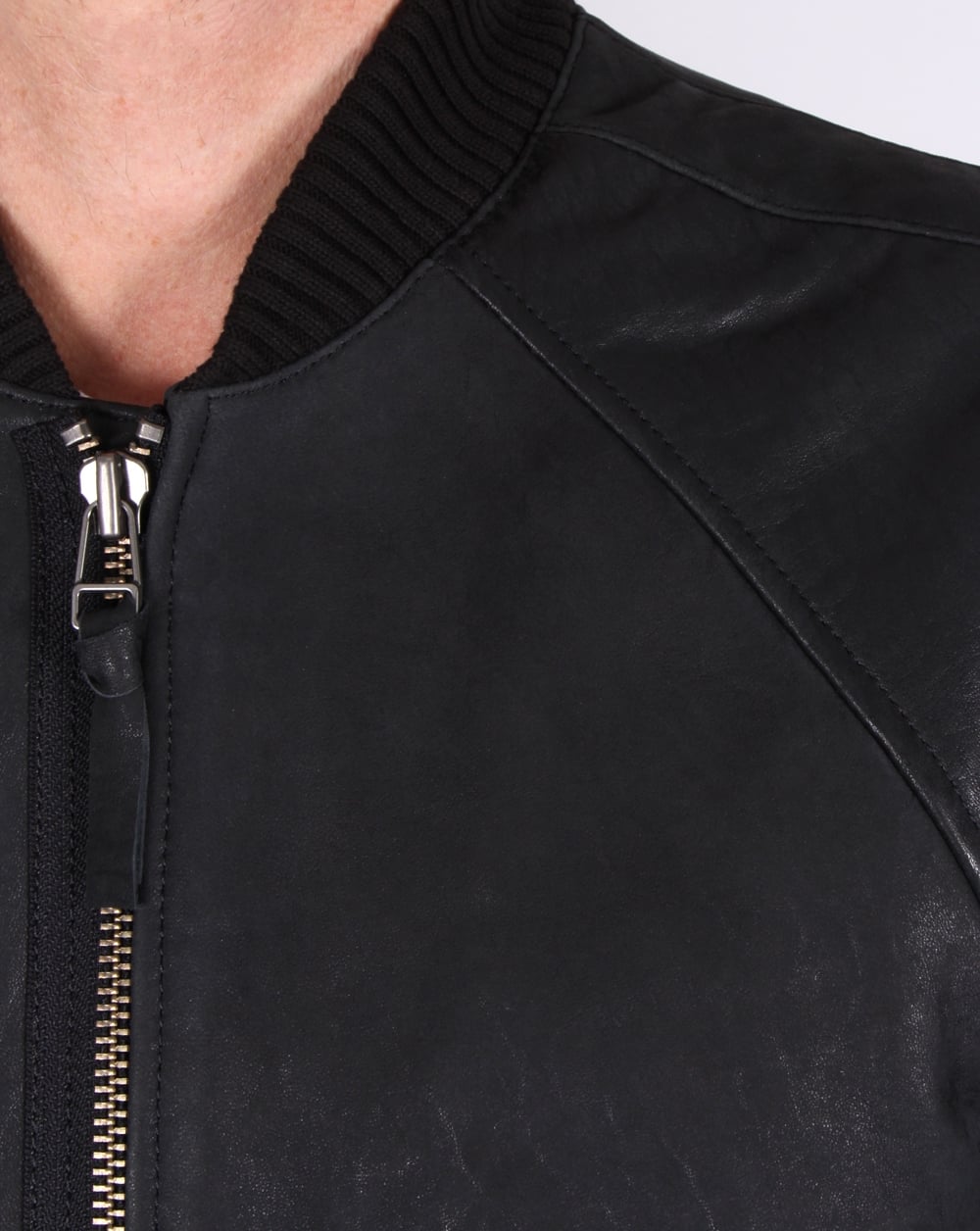 Pretty Green Albion Leather Jacket Black