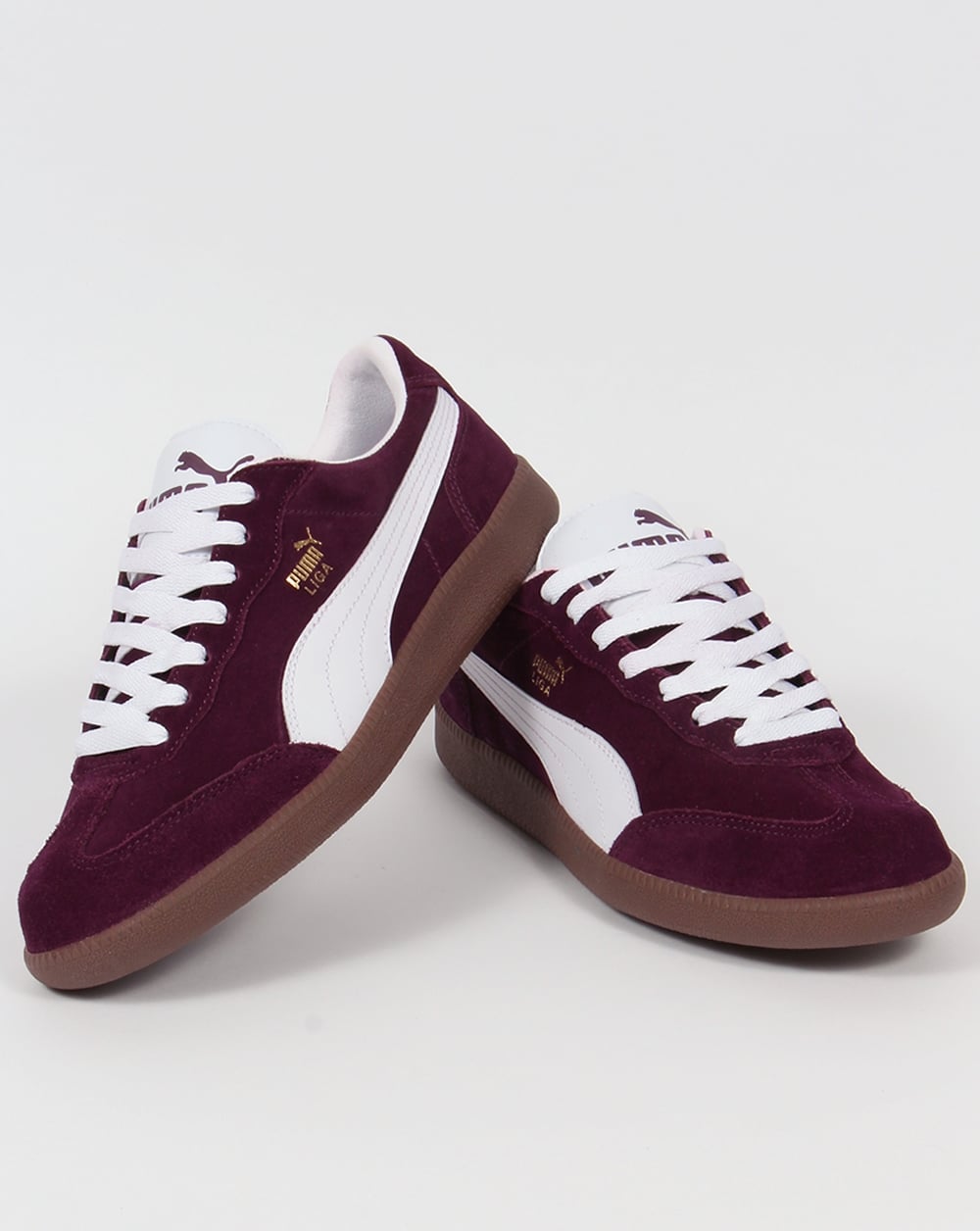 Puma Liga Suede Trainers Purple/White