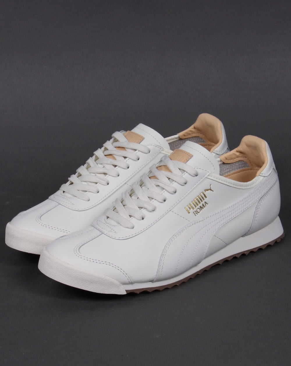 Puma Roma OG Leather Trainers Natural White