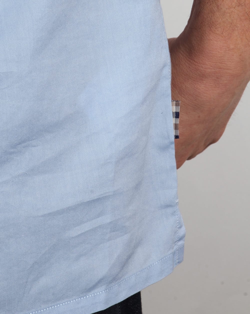 Aquascutum Ashford Oxford Short Sleeve Shirt Sky Blue