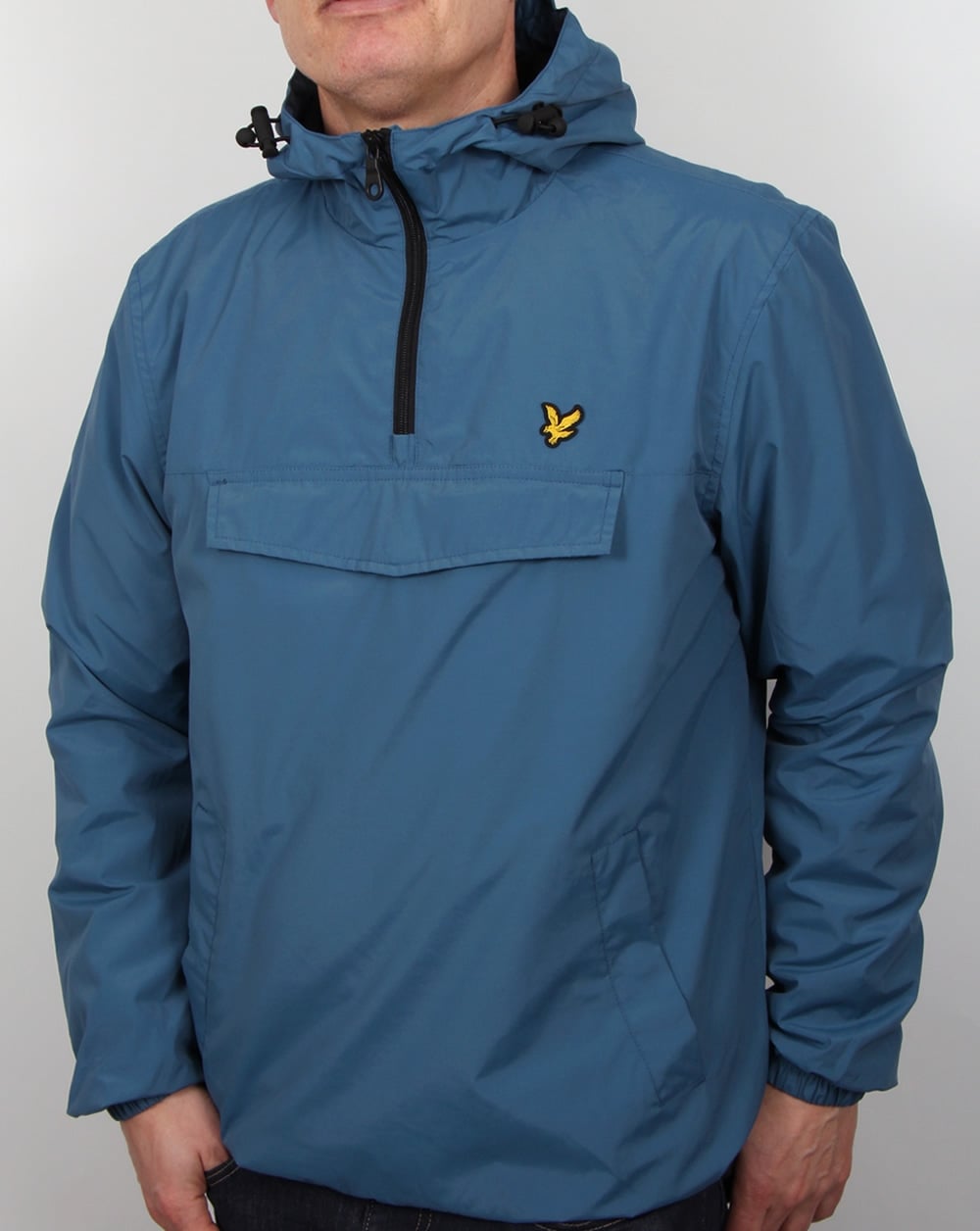 Lyle And Scott Qtr Zip Smock Jacket Light Teal