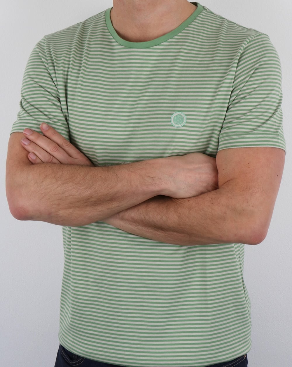 Pretty Green Striped Feeder T-shirt Light Green