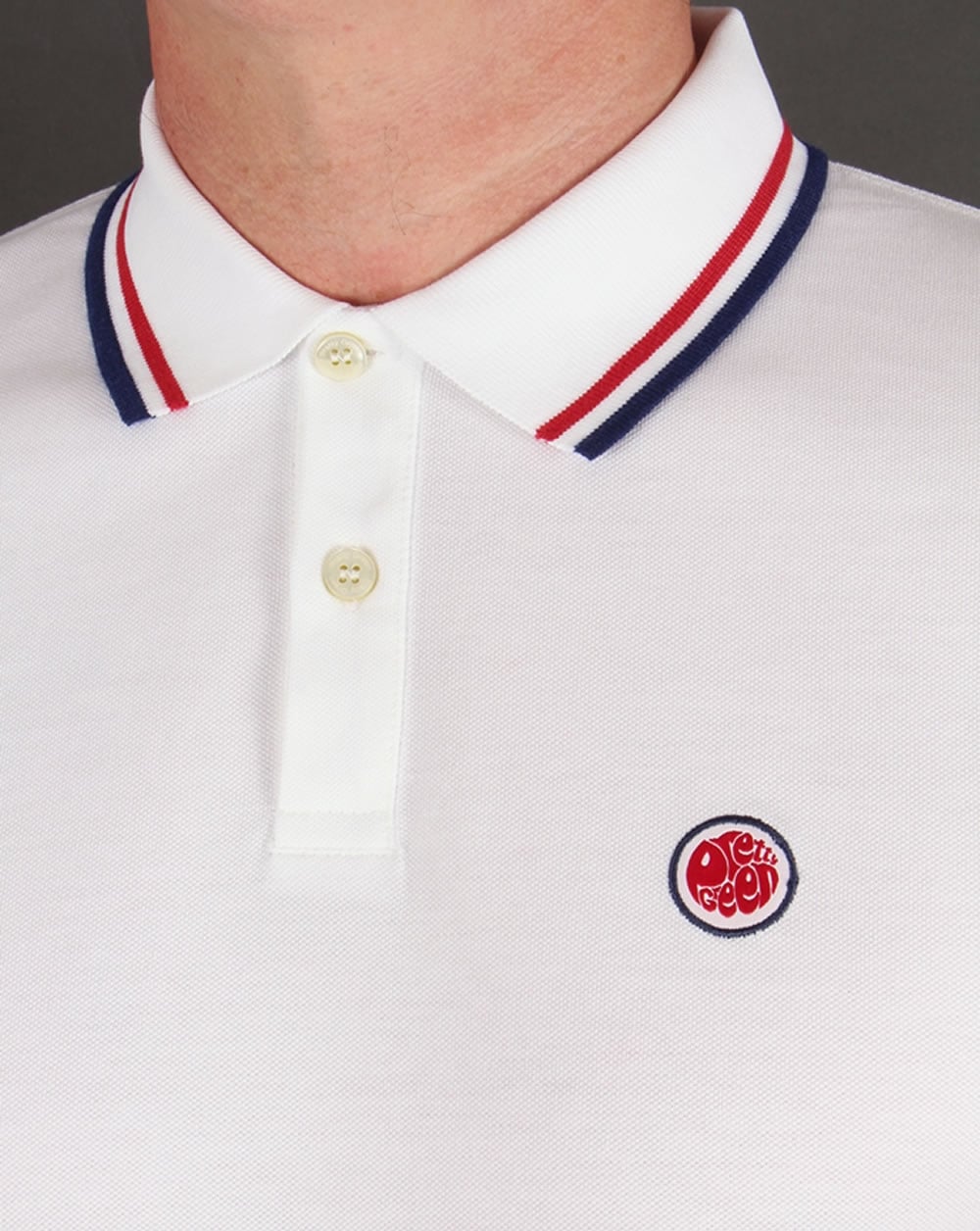 Pretty Green Tipped Polo Shirt White
