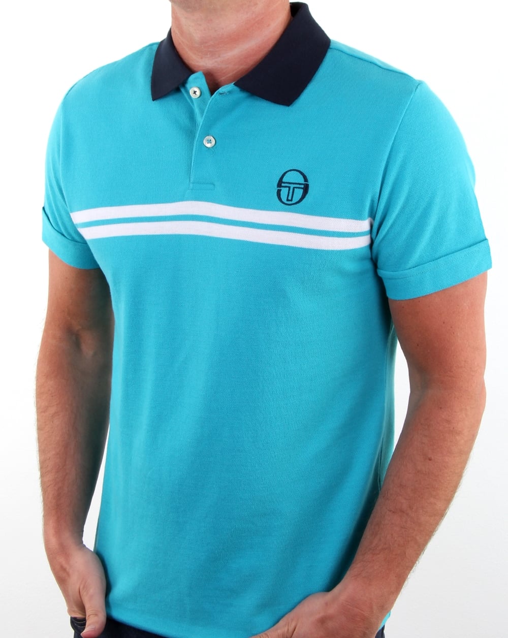 Sergio Tacchini Supermac Polo Shirt Fresh Blue/white
