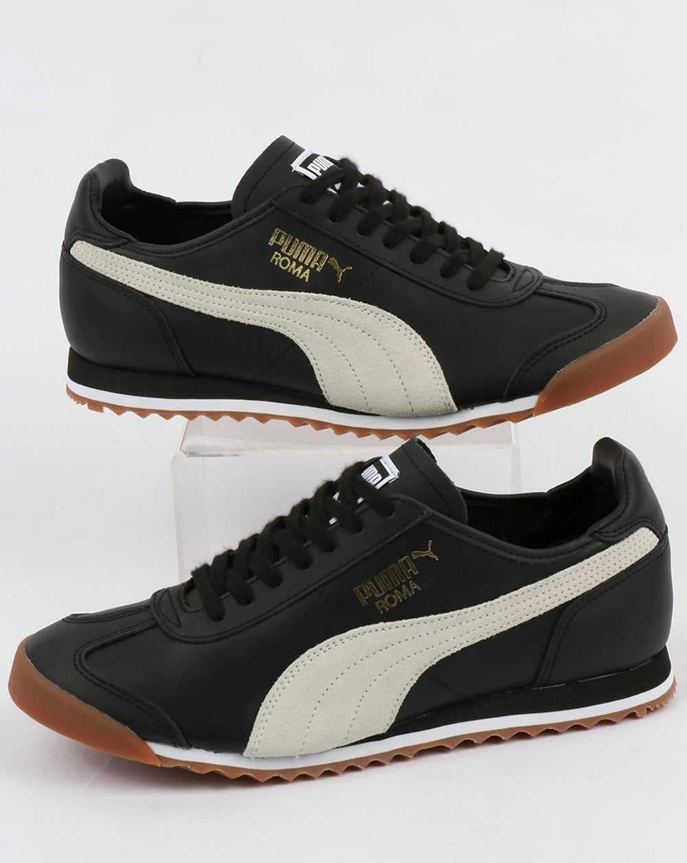 puma black leather trainers