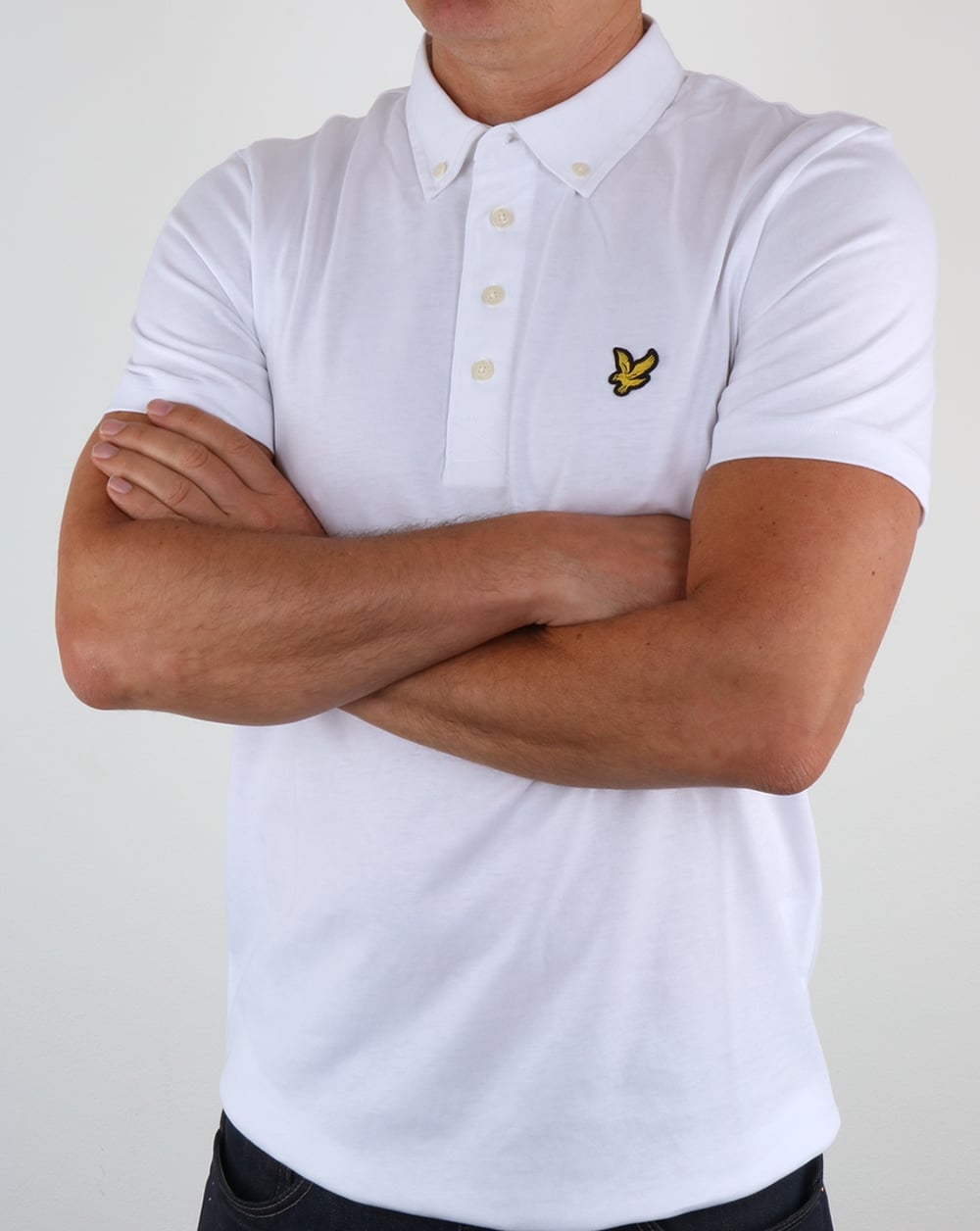 Lyle And Scott Button Down Polo Shirt White