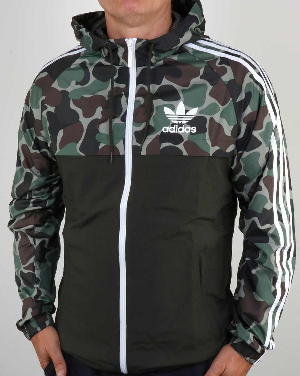 Adidas Originals split khaki Camo Windbreaker – 80's Casual Classics