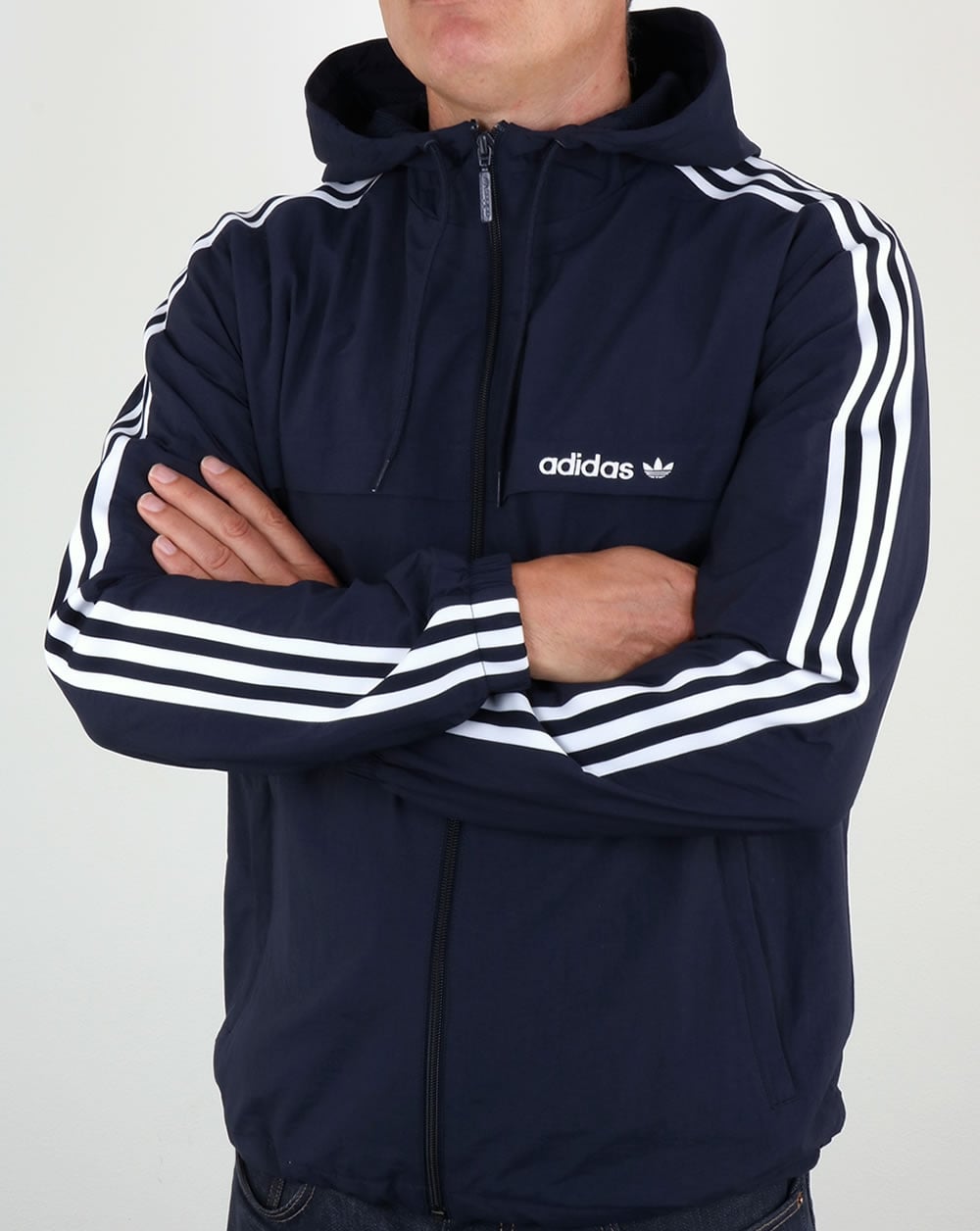 Adidas Originals 3 Striped Windbreaker Legend Ink