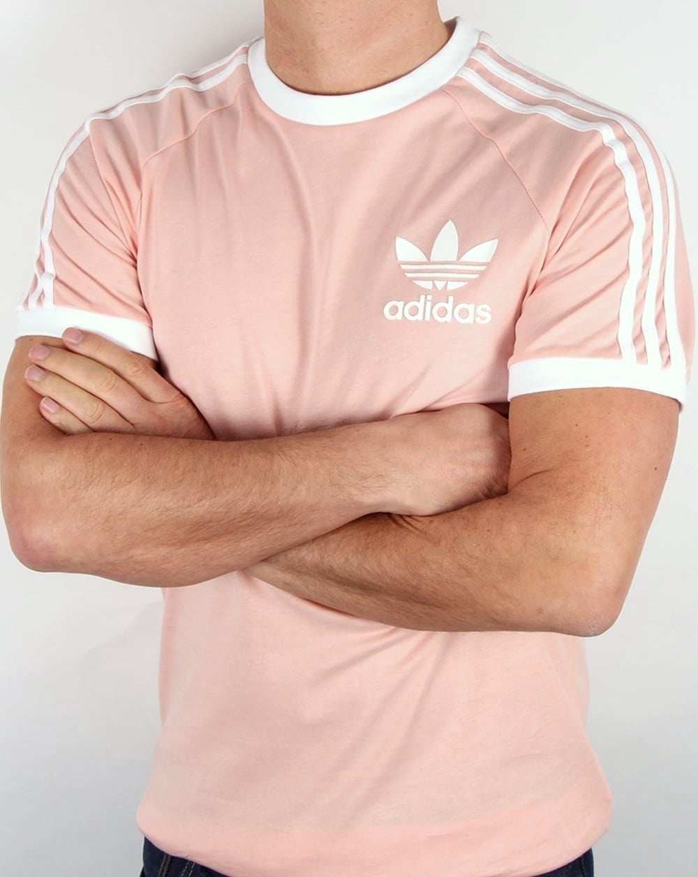 Adidas Originals Retro 3 Stripe T Shirt Light Pink