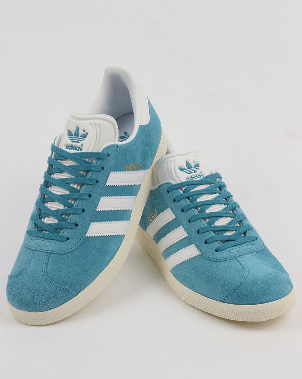 Adidas Gazelle Vintage Trainers Light Blue/White