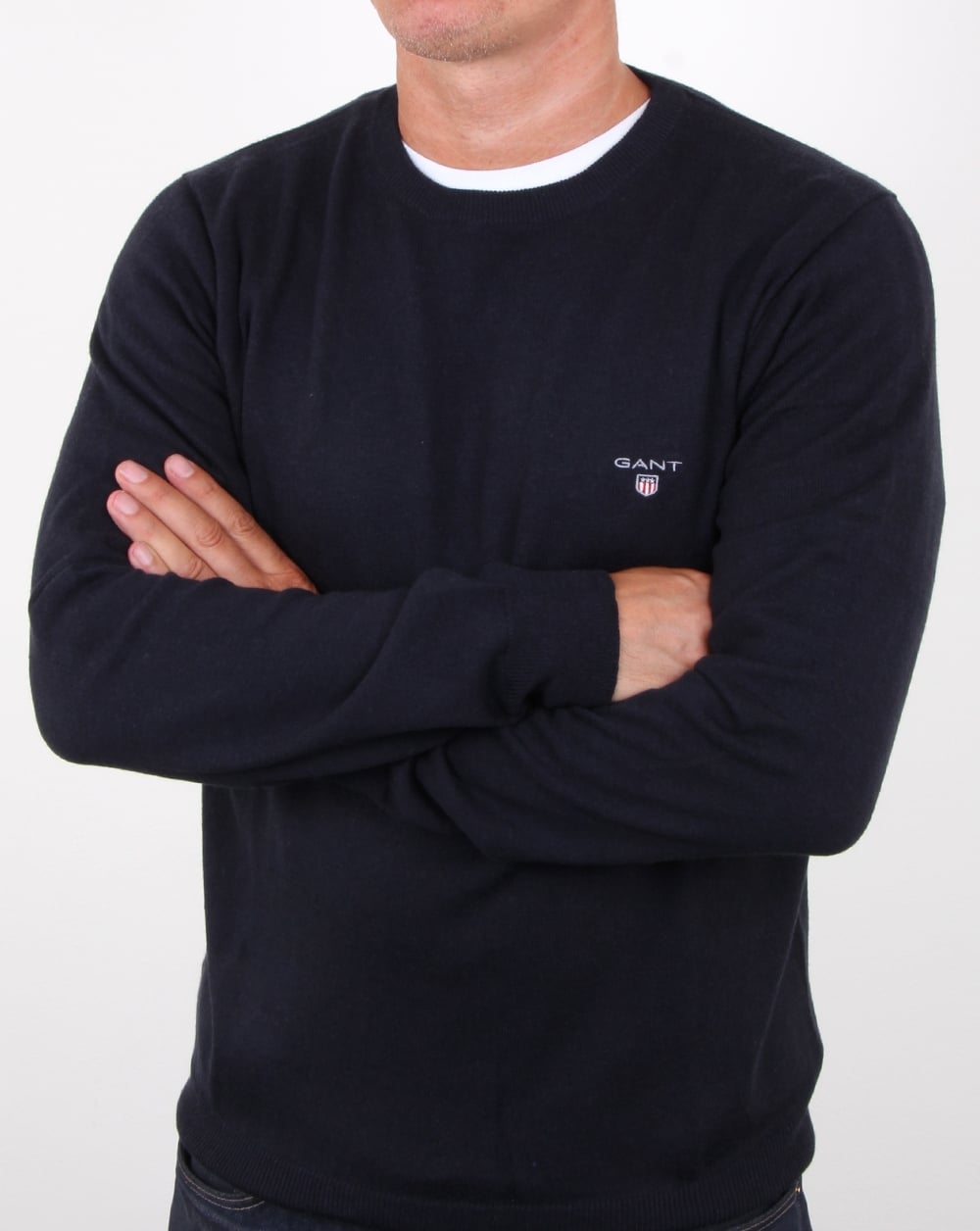 Gant Cotton Wool Crew Jumper Navy