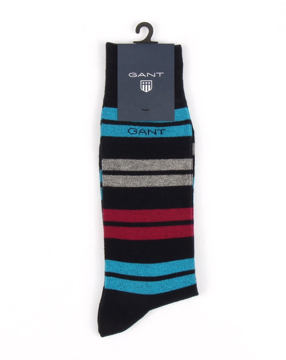 Gant Block Stripe Socks Raspberry Purple
