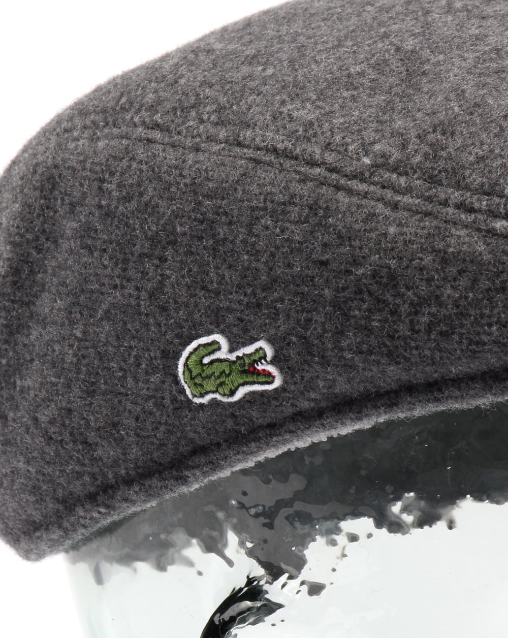 Lacoste Wool Broadcloth Flat Cap Silver Chine