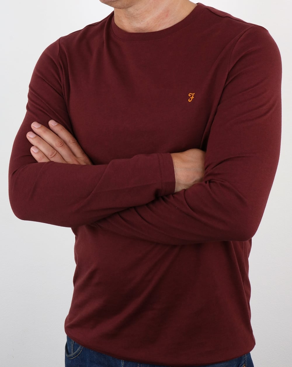 Farah Denny Long Sleeve T-shirt Farah Red Marl