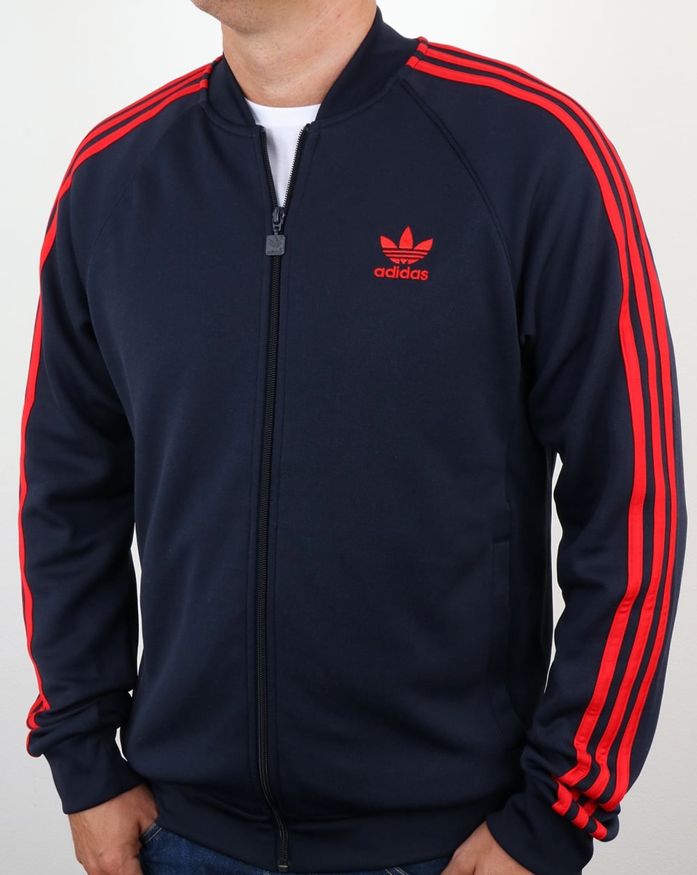 Adidas Originals Superstar Track Top Navy/Red – 80's Casual Classics