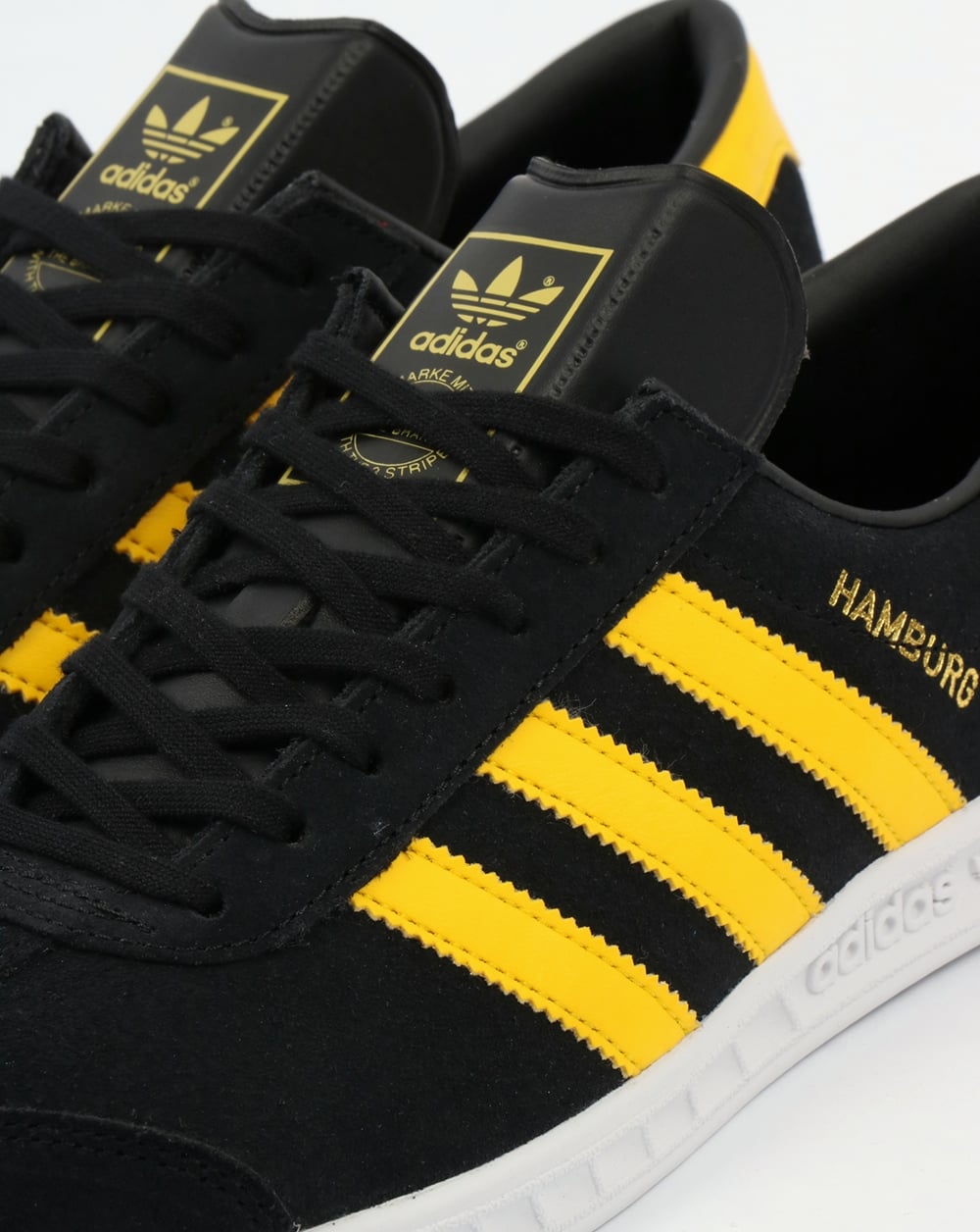 Adidas Hamburg Trainers Black/Yellow/White