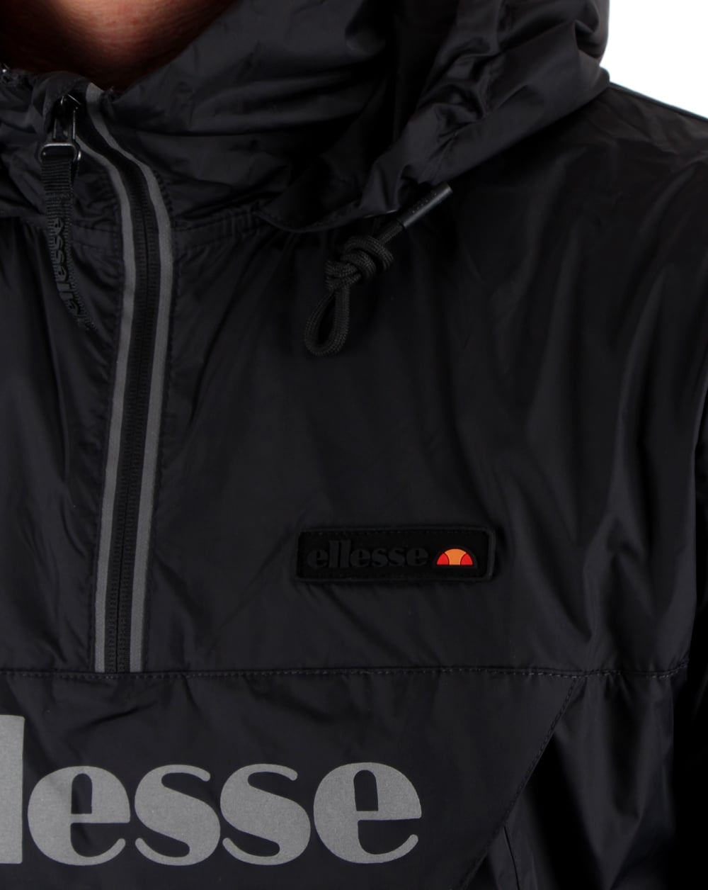 Ellesse Quarter Zip Overhead Rain Jacket Black