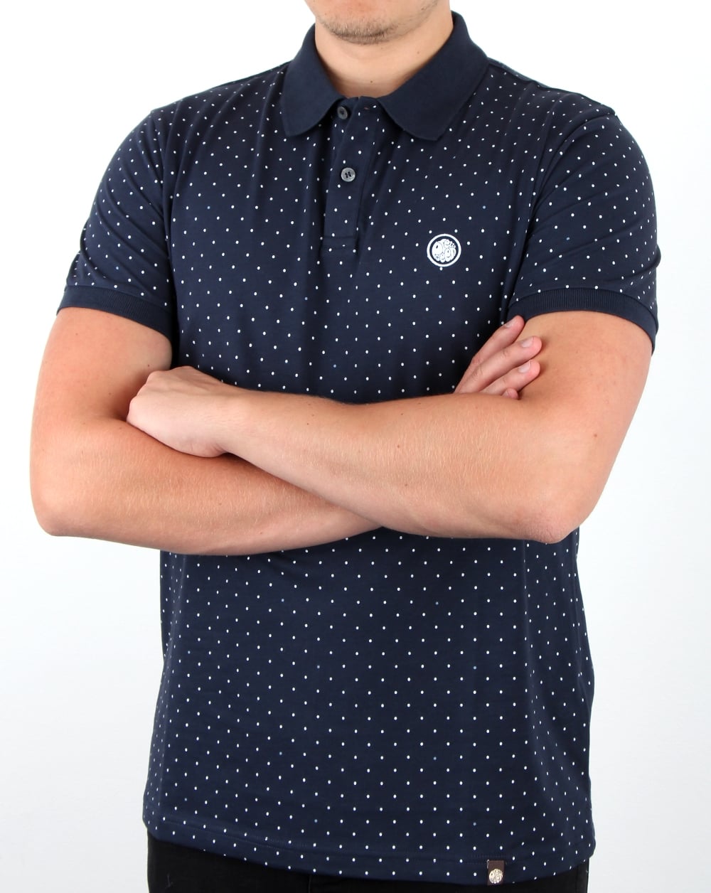 Pretty Green Polka Dot Polo Navy