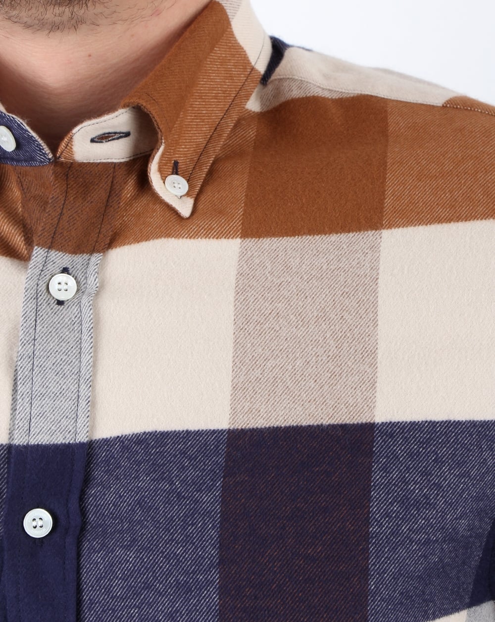Aquascutum Rigby Flannel Check Shirt Vicuna