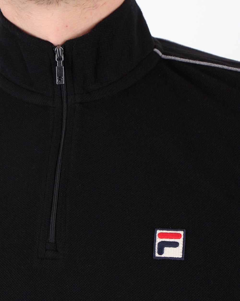 Fila Vintage Quarter Zip Roll Neck Black
