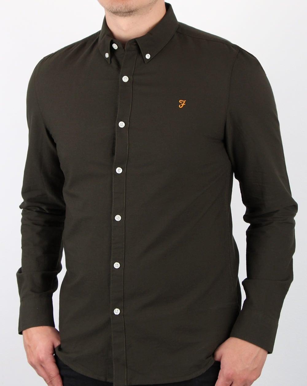 Farah Brewer Long Sleeve Shirt Evergreen