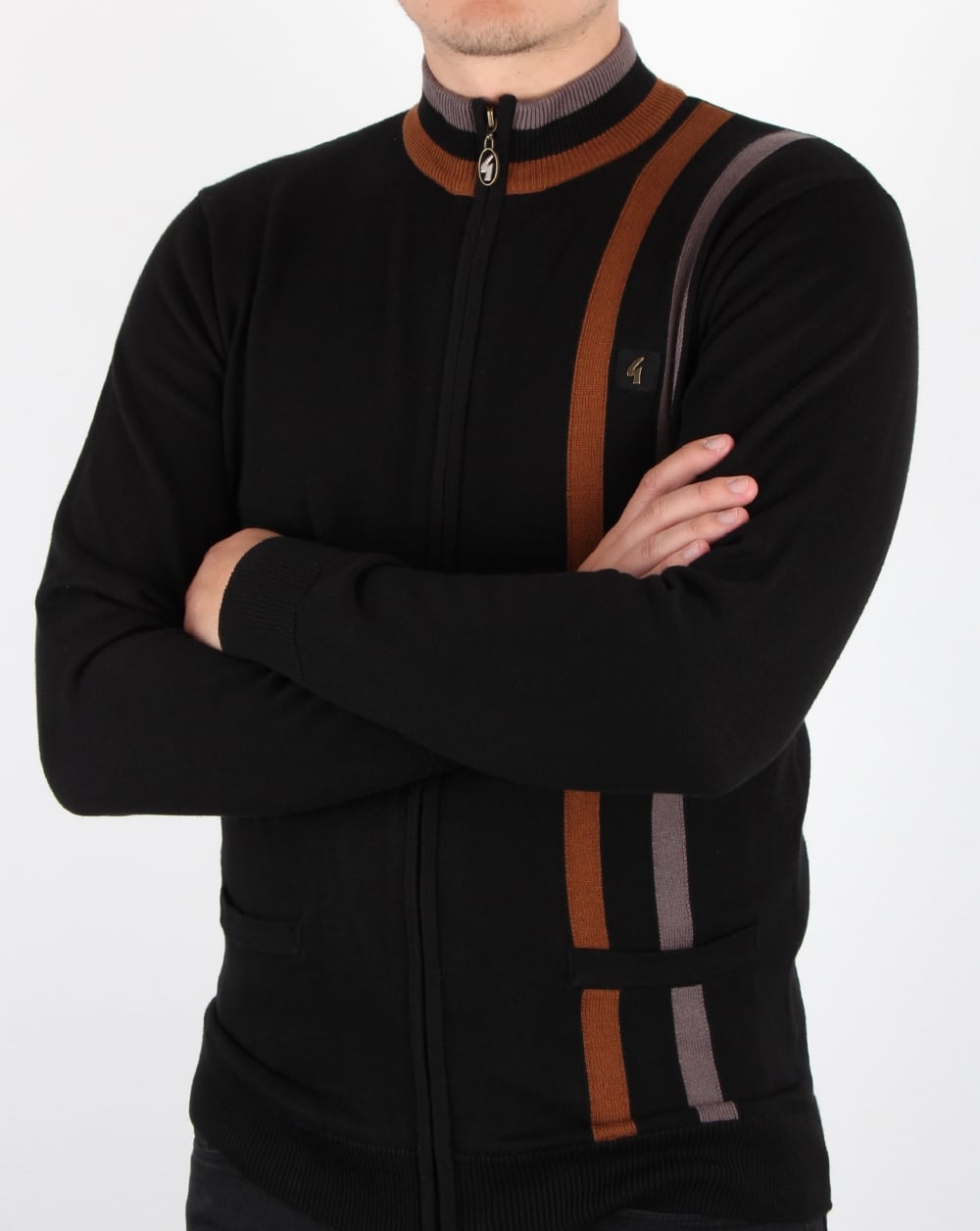 Gabicci Vintage Forum Knitted Zip Black