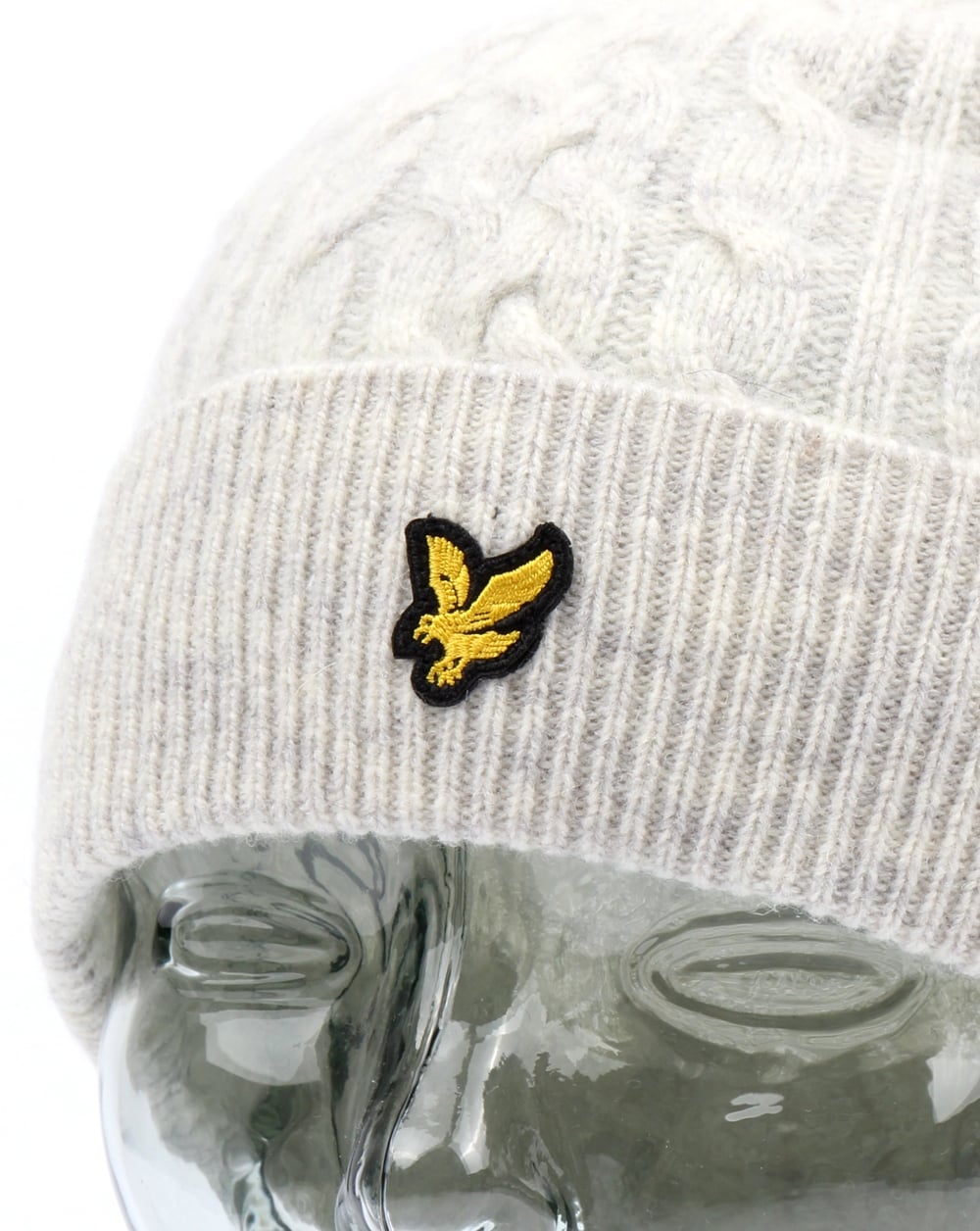 Lyle And Scott Cable Beanie Off White Marl