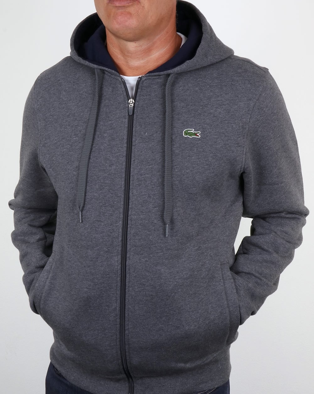 Lacoste Hooded Full Zip Sweatshirt Pitch/Navy