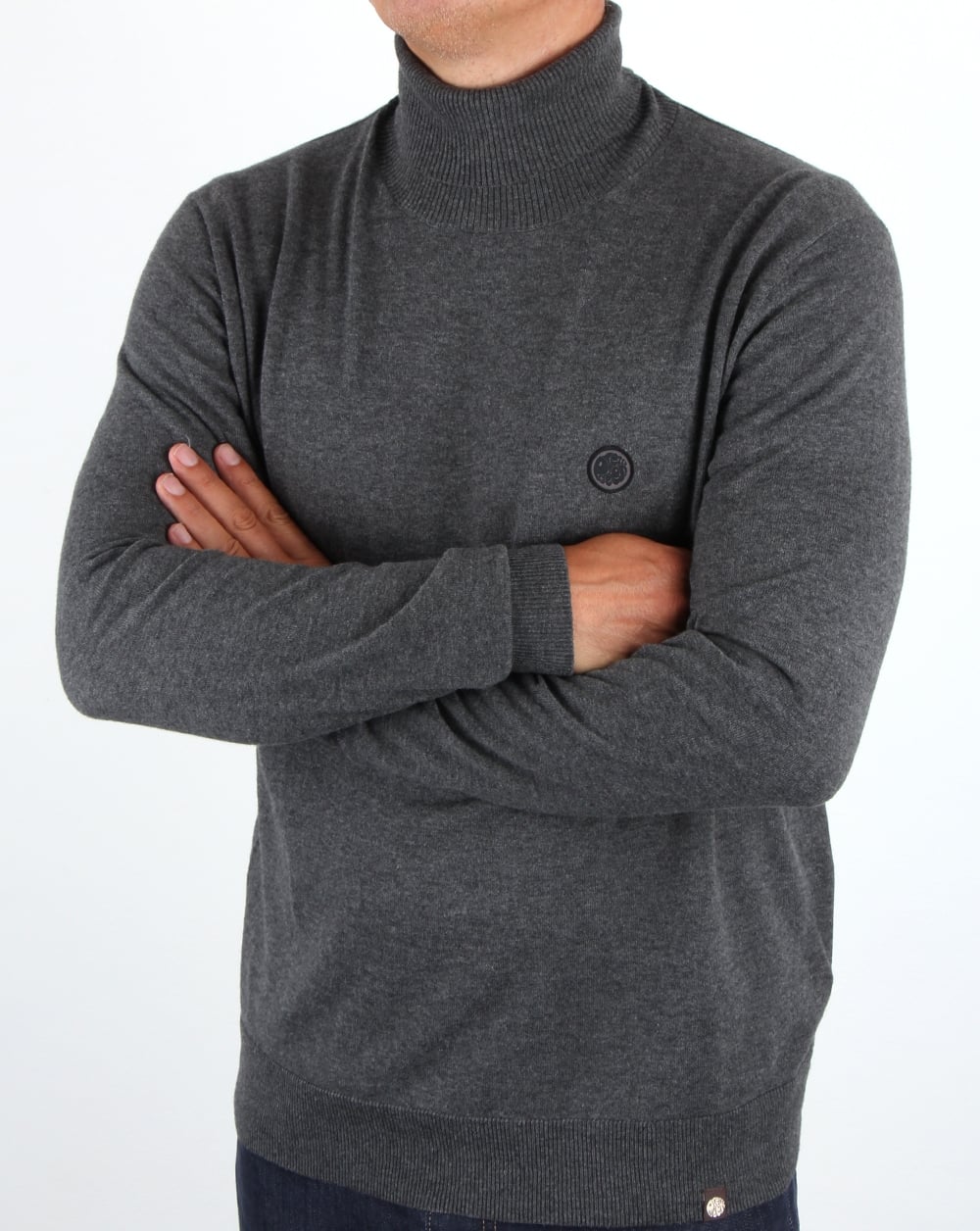 Pretty Green Roll Neck Jumper Dark Grey