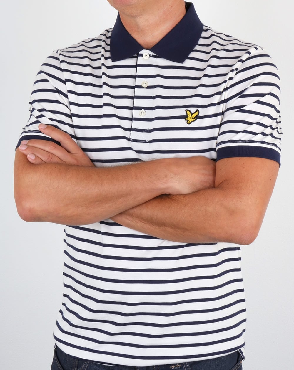 Lyle And Scott Breton Stripe Polo Shirt Off White