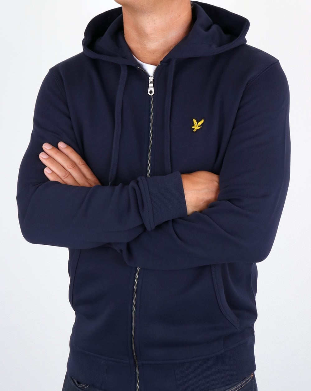 Lyle And Scott Zip Through Hoodie Navy