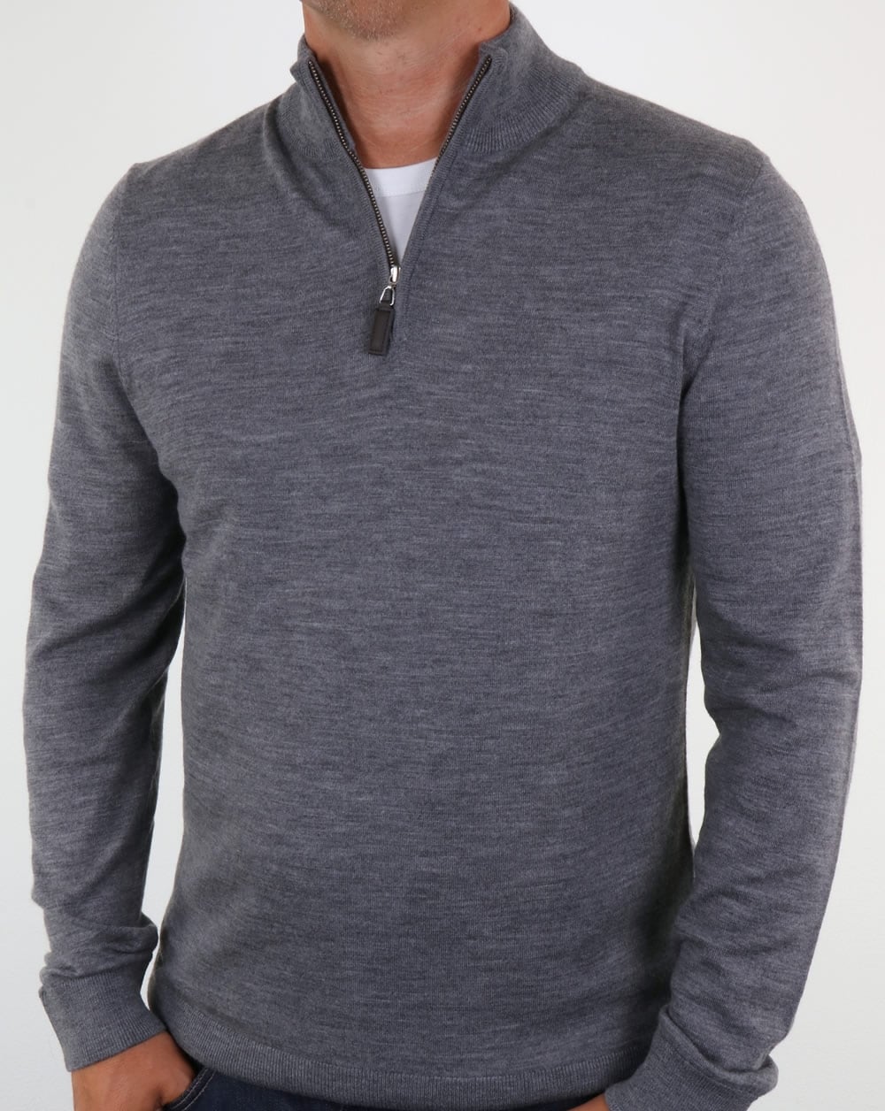 Aquascutum Hamilton Half Zip Knit Grey