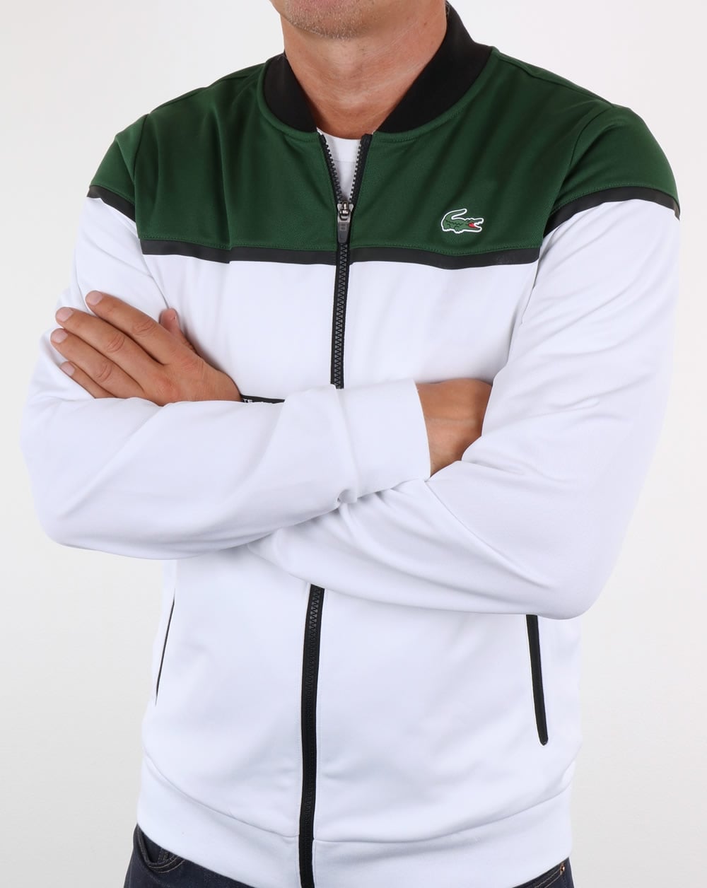 Lacoste Colourblock Track Top White/Green
