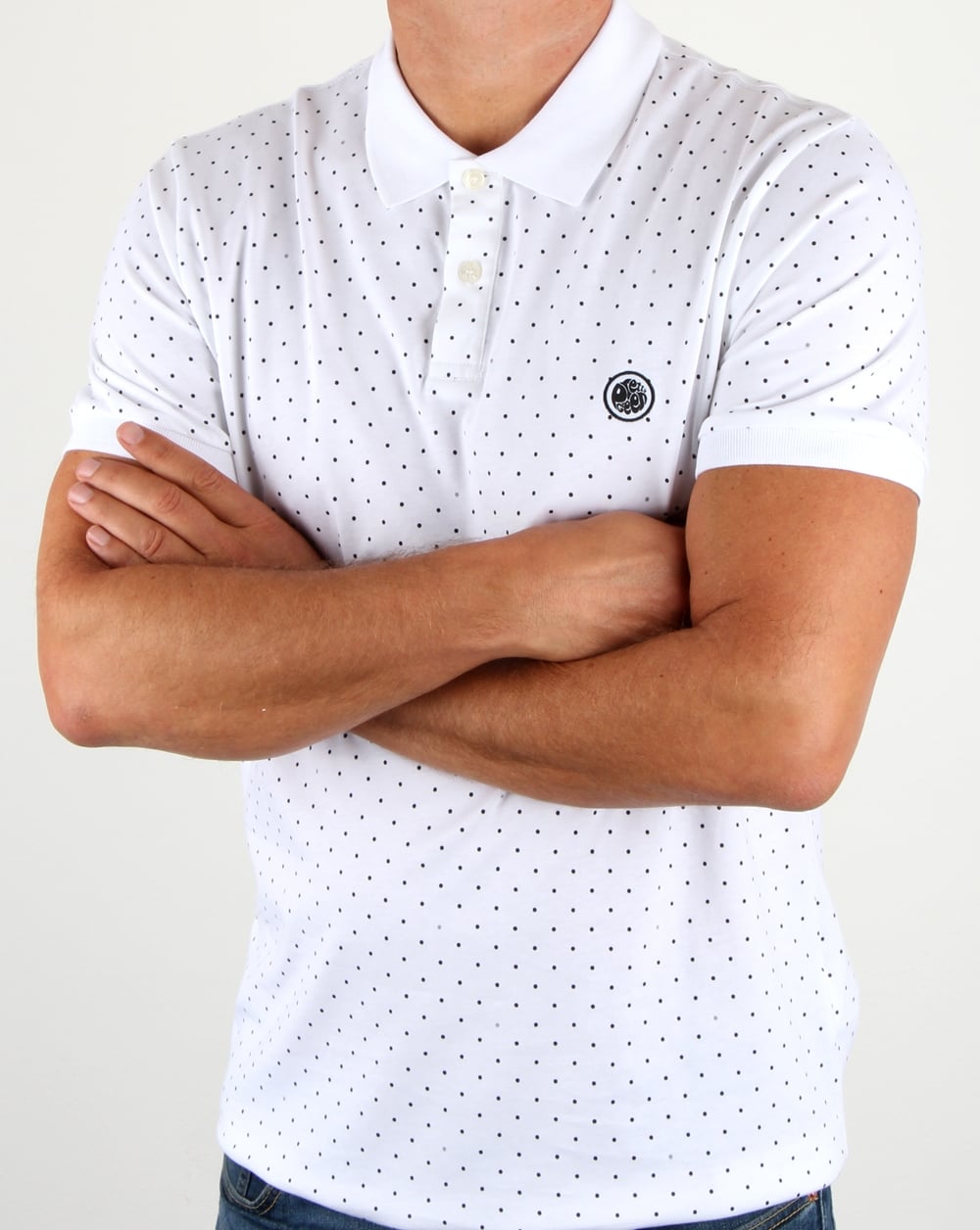 Pretty Green Kompany Polka Dot Polo White