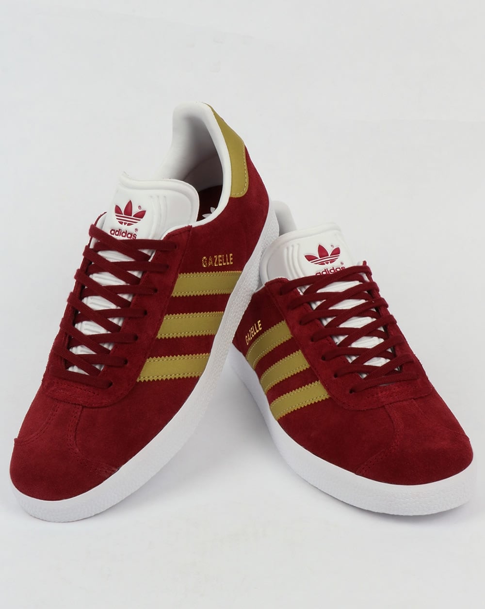 Adidas Gazelle Trainers Burgundy/Gold