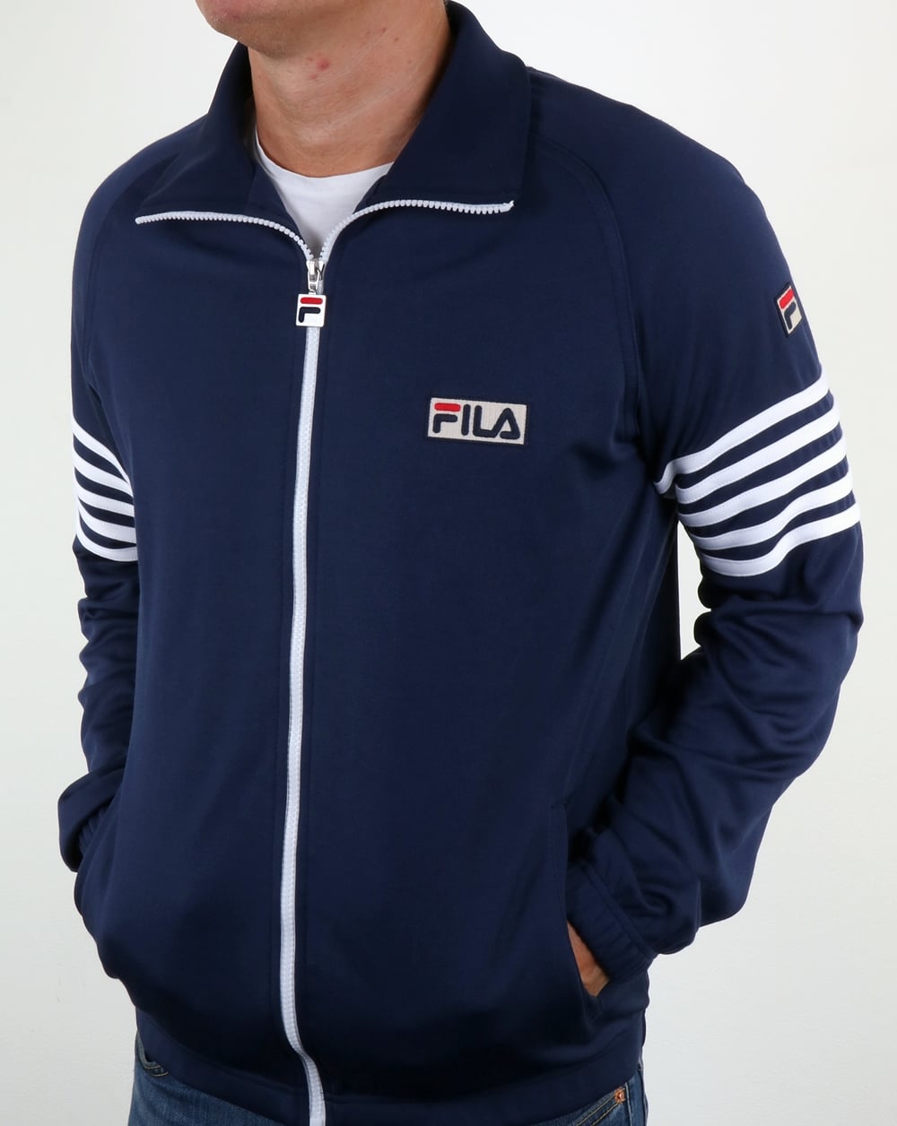 Fila Vintage 5 Stripe Track Top Navy