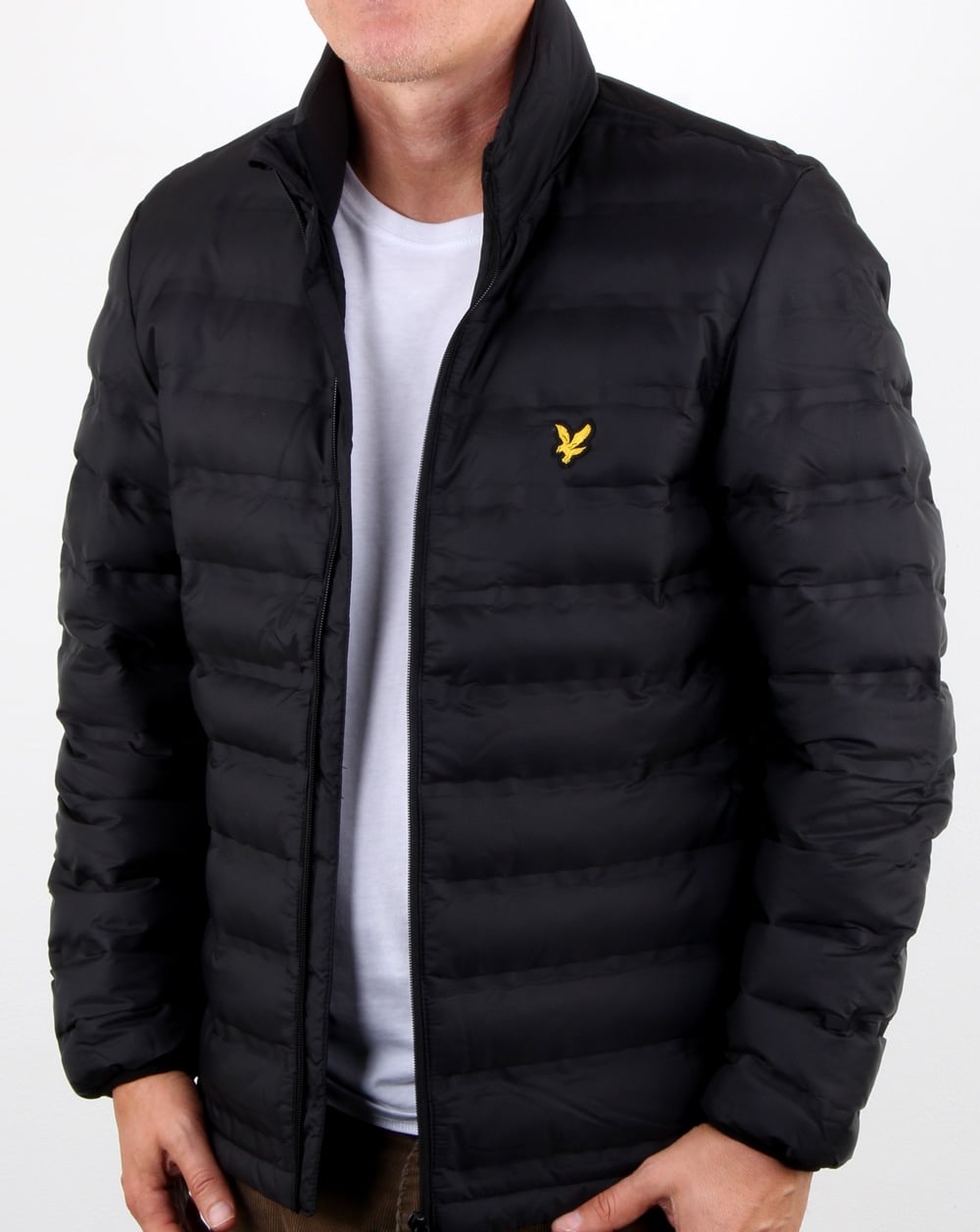 Lyle And Scott Wadded Funnel Neck Jacket True Black