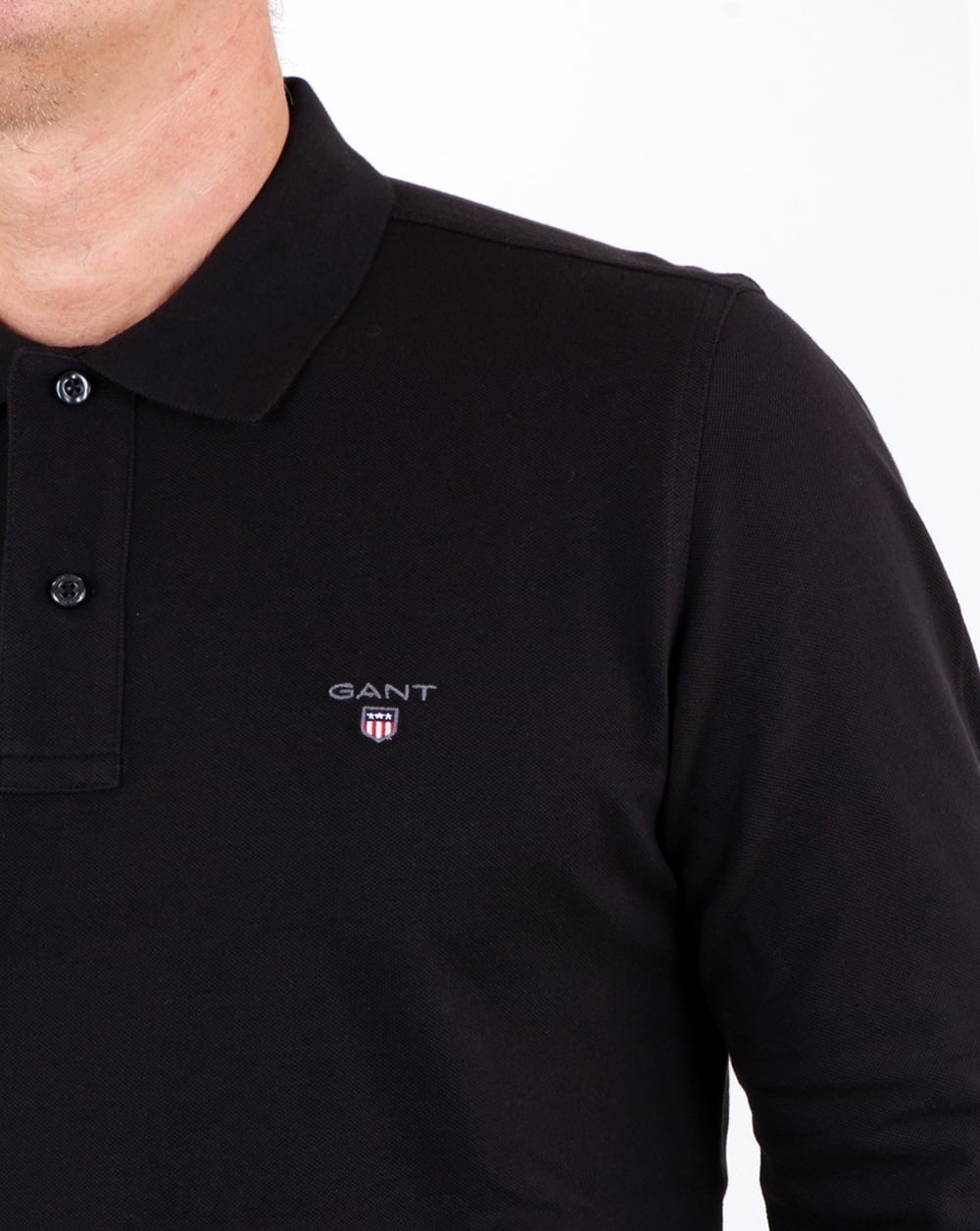 Gant Pique Ls Rugger Polo Black