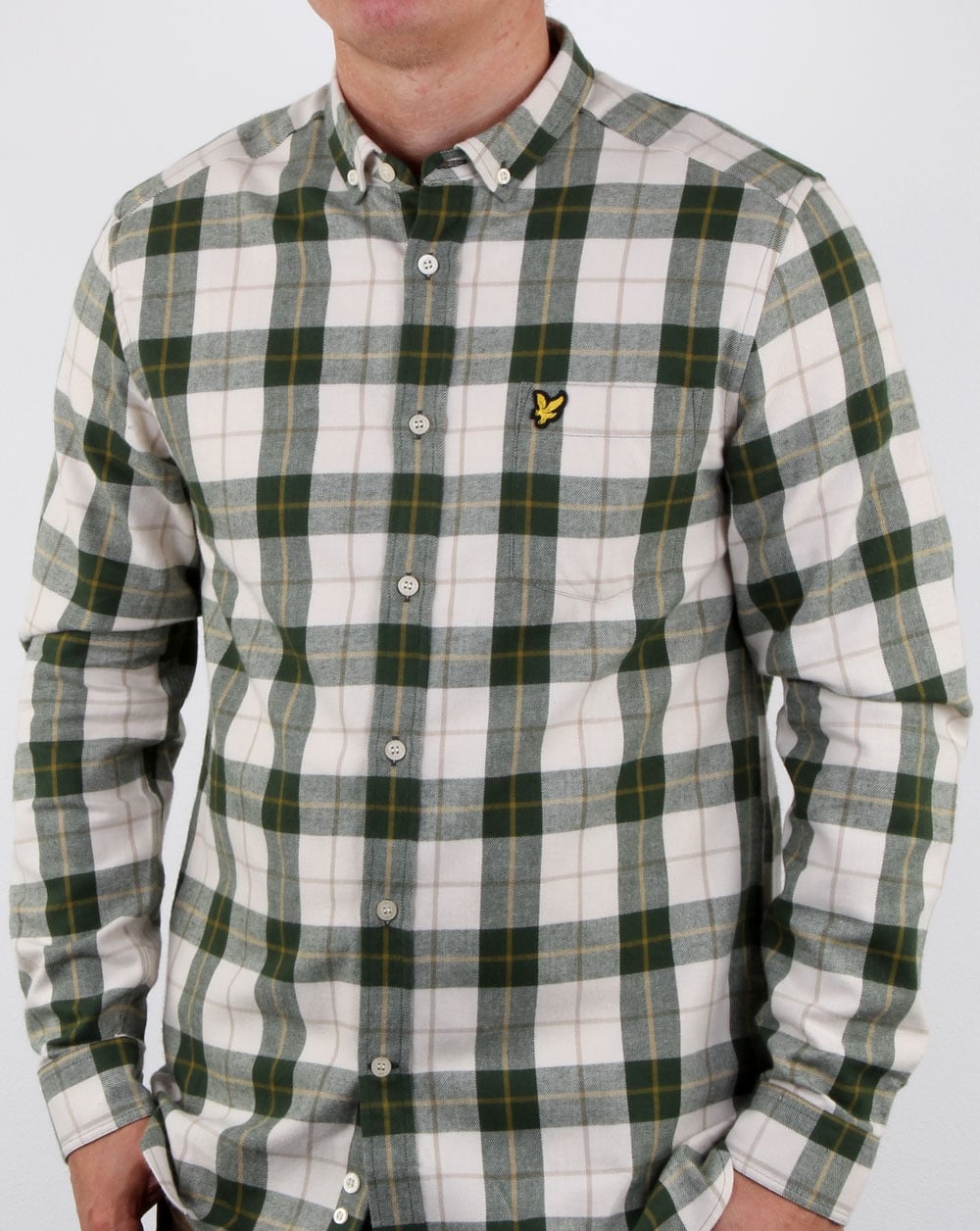 Lyle And Scott Check Flannel Shirt Leaf Green