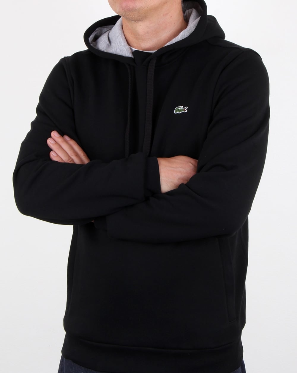 Lacoste Hooded Overhead Sweat Black/silver Chine