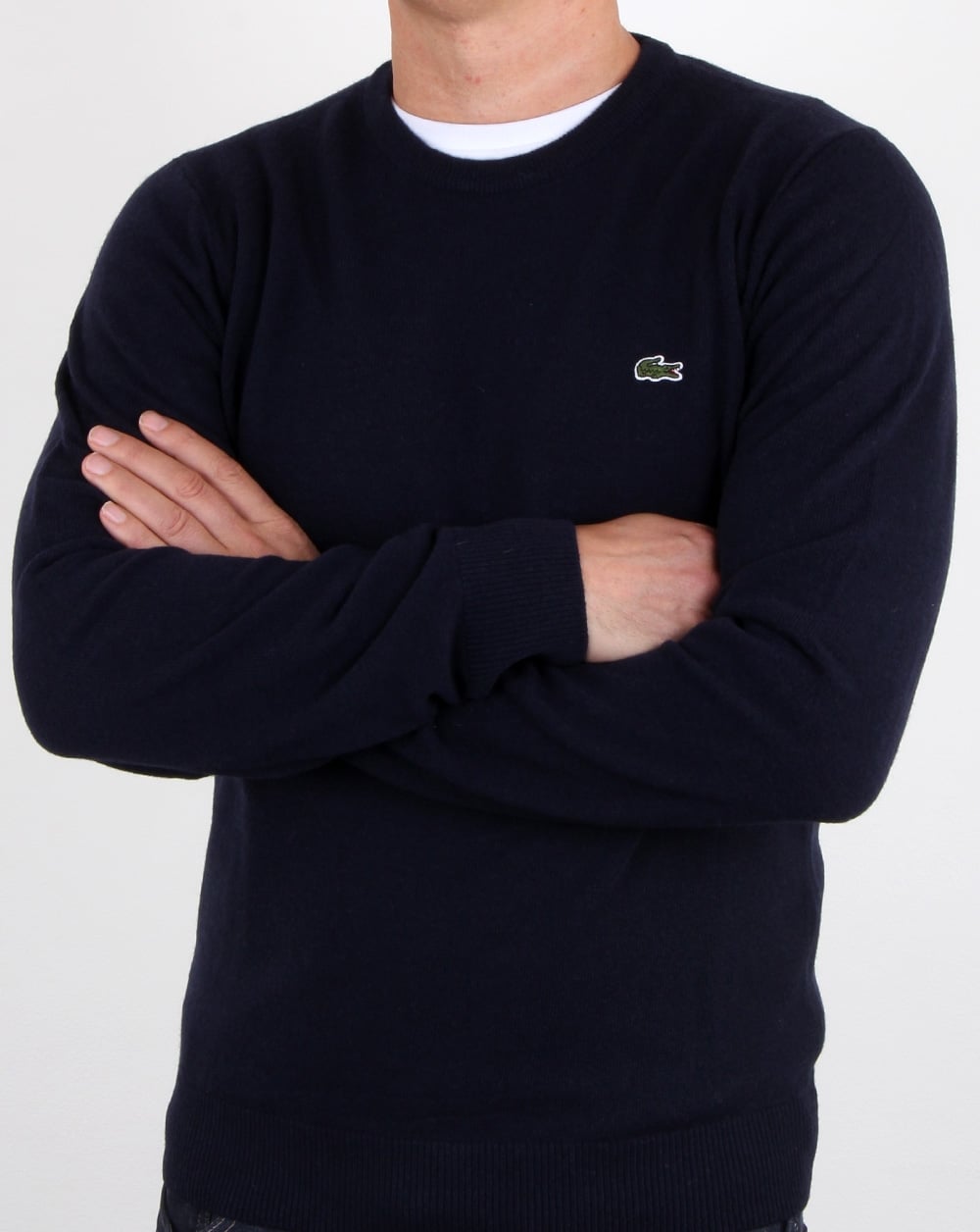 Lacoste Wool Crew Neck Jumper Navy