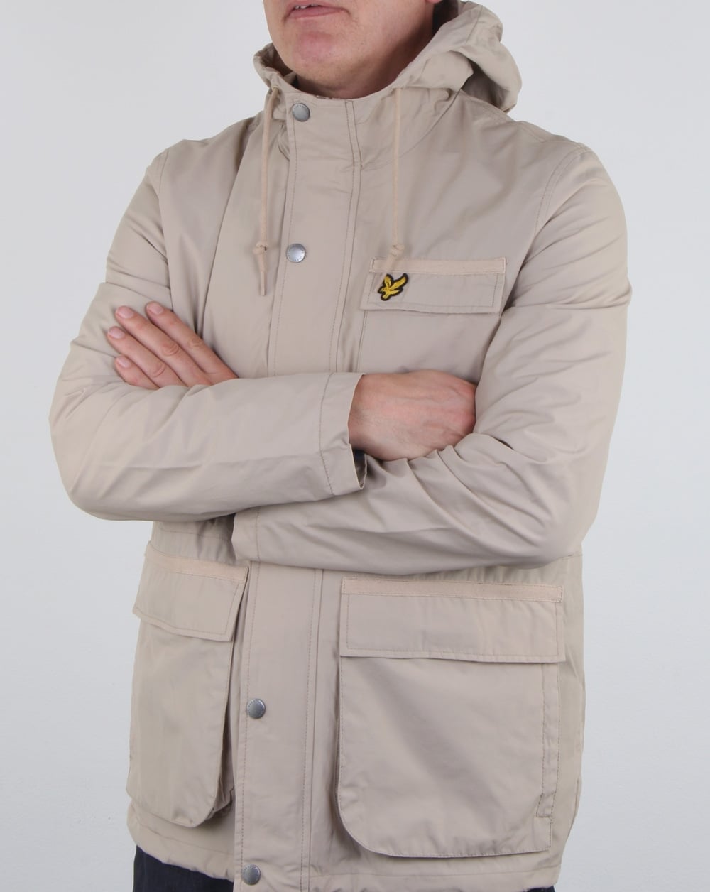 Lyle And Scott Hooded Jacket Stone