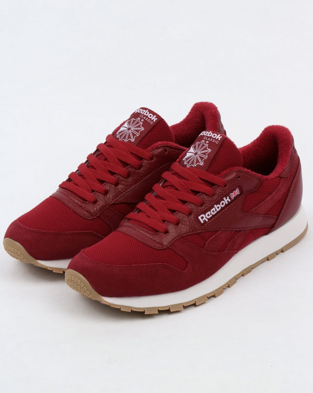 Reebok Classic Leather ESTL Trainers Urban Maroon/White