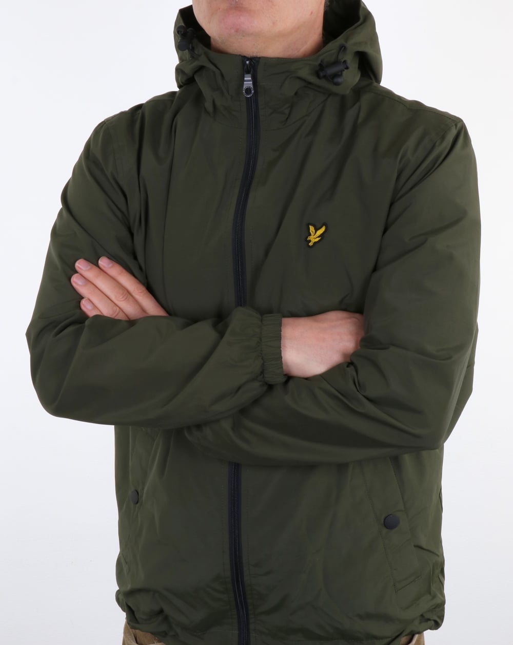 Lyle And Scott Zip Through Hooded Jacket Dark Sage