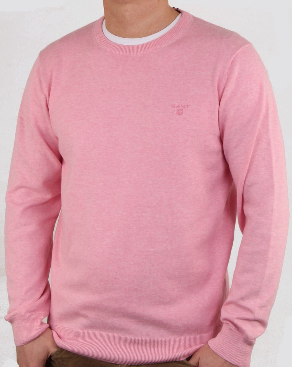 Gant Cotton Crew knit Pink Melange