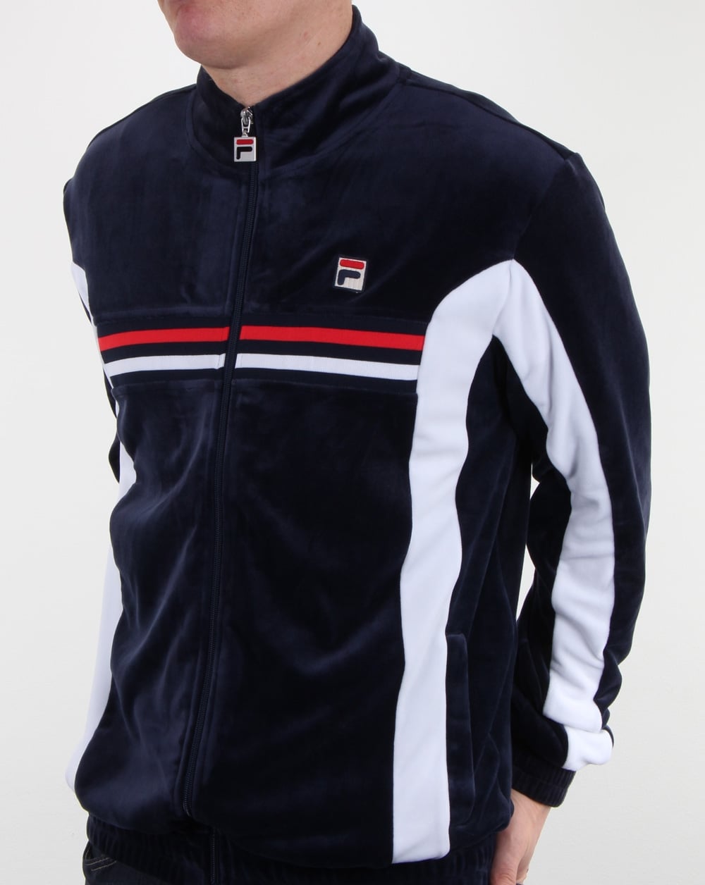 Fila Vintage Velour Track Top Navy